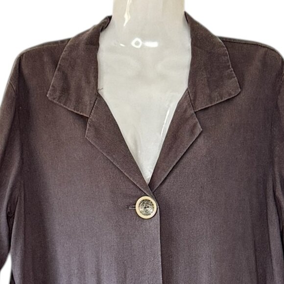 For Cynthia Linen Shirt Dress Oversized Midi Lagenlook with Large Pockets Large - Picture 2 of 9